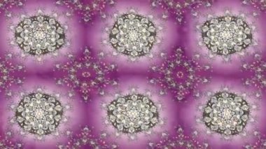 Renkli unsurlarla hareketli arka plan görüntüleri. Mandalas. Eski model. Video kaydı. Şablon.