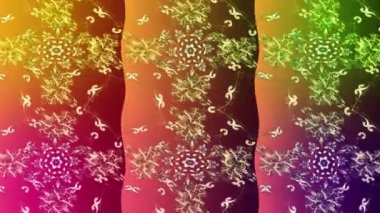 Renkli unsurlarla hareketli arka plan görüntüleri. Mandalas. Eski model. Video kaydı. Şablon.