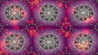 Renkli unsurlarla hareketli arka plan görüntüleri. Mandalas. Eski model. Video kaydı. Şablon.