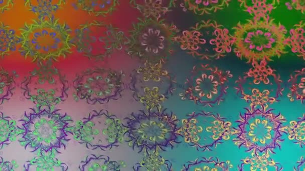 Filmagem Fundo Movimento Com Elementos Coloridos Mandalas Vintage Vídeo Modelo — Vídeo de Stock
