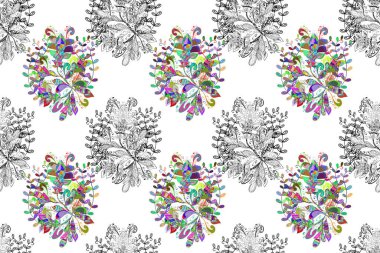 Seamless floral pattern with flowers, watercolor. Pattern. Fancy fabric pattern.