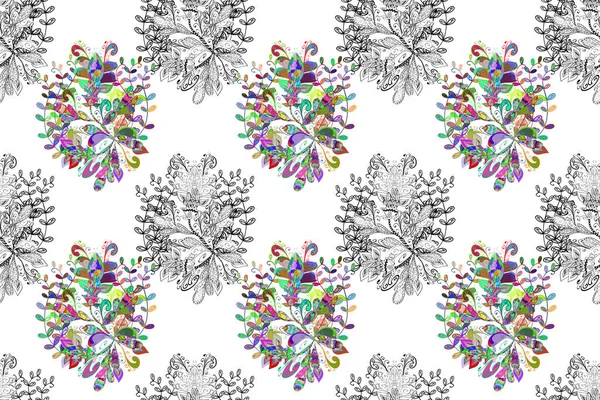 Seamless floral pattern with flowers, watercolor. Pattern. Fancy fabric pattern.