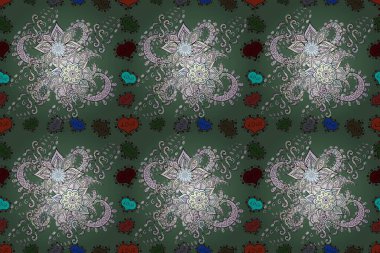 -Tarafsız, gri ve yeşil çiçekler. Çiçek arkaplan. Doğa. Çiçek kolajı. Çiçek kompozisyonu. Raster deseni. Küçük çiçekte güzel desen var..