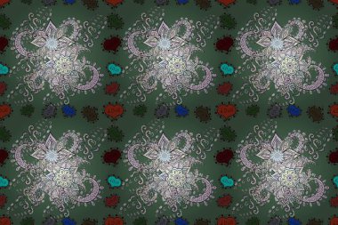 -Tarafsız, gri ve yeşil çiçekler. Çiçek arkaplan. Doğa. Çiçek kolajı. Çiçek kompozisyonu. Raster deseni. Küçük çiçekte güzel desen var..