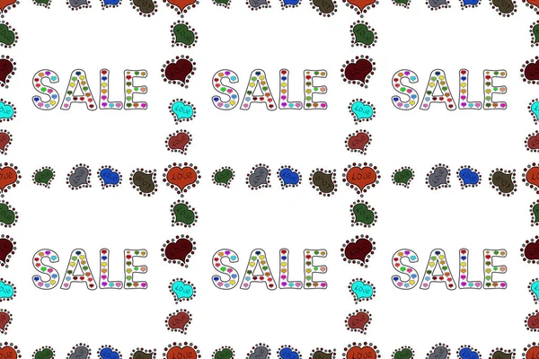 Summer background. Promotion offer with nice elements decoration in brown, black and white colors. Sale banner template with cute elements in colorful background. Seamless pattern. Card for shoping.