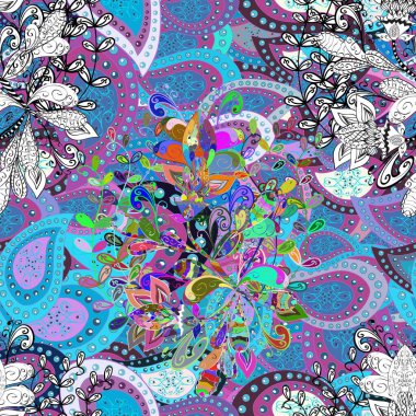 Güzel karalama çiçekleri olan kusursuz çiçek desenleri. Küçük çiçekteki sevimli çiçek deseni. Güzel kumaş deseni.