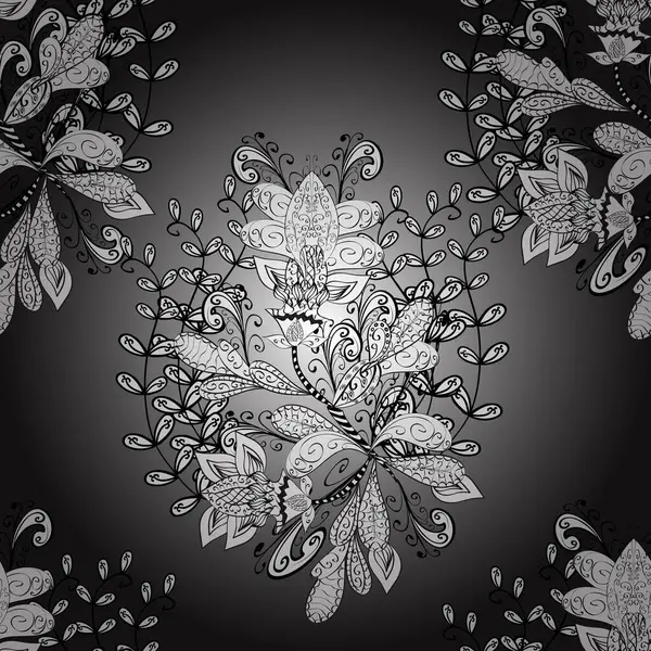 Flache Blume Elemente Design Vektor Illustration Nahtloses Blumenmuster Mit Blumen — Stockvektor
