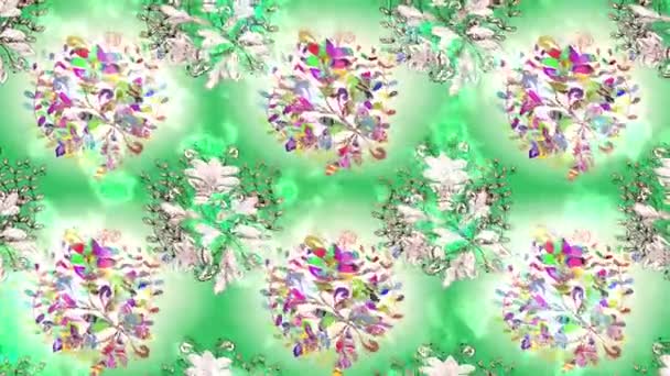 カラフルな要素を持つムービー映像の背景 フラワー ヴィンテージ フラッグスタイル ビデオで テンプレート — ストック動画