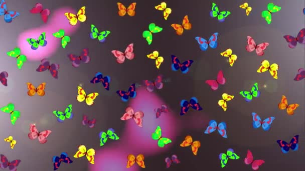 Фон Съемки Движения Красочными Элементами Цветы Винтажные Стиле Флага Видео — стоковое видео