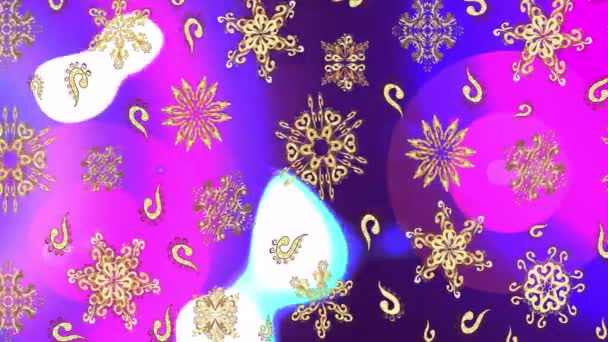 カラフルな要素を持つムービー映像の背景 マンダラス ヴィンテージ ビデオで テンプレート — ストック動画