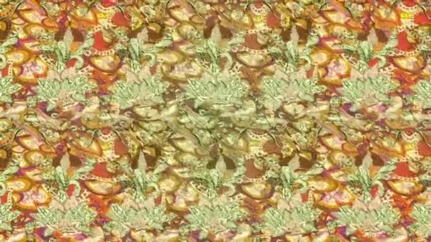 Bewegtbild Hintergrund Mit Bunten Elementen Blumen Vintage Flaggenstil Video Vorlage — Stockvideo