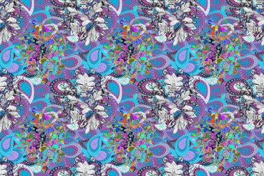 Güzel karalama çiçekleri olan kusursuz çiçek desenleri. Güzel kumaş deseni. Küçük çiçekte sevimli çiçek deseni var..