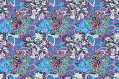 Güzel karalama çiçekleri olan kusursuz çiçek desenleri. Güzel kumaş deseni. Küçük çiçekte sevimli çiçek deseni var..