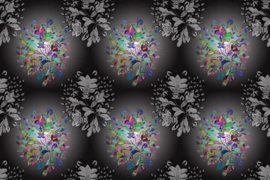 Raster desen. Fantezi kumaş deseni. Çiçekler, suluboya ile sorunsuz çiçek desenli.
