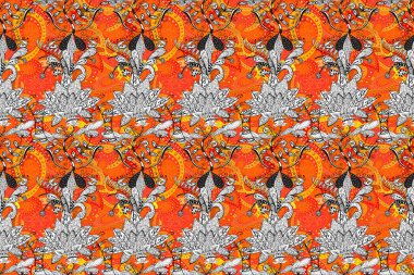 Kusursuz süs izi. Tebrik kartı geçmişi, boyama kitabı, arkaplan ve tekstil için kullanılabilir. Etnik Mandala havlusu. Sınır Kızılderili çiçekli paisley patten. Kına stili.