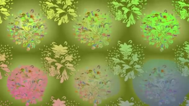 Bewegtbild Hintergrund Mit Bunten Elementen Blumen Vintage Flaggenstil Video Vorlage — Stockvideo