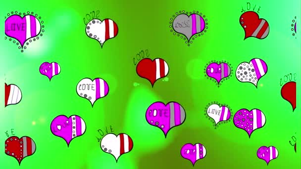 Фон Съемки Движения Элементами Colorfil Цветы Винтажные Стиле Флага Видео — стоковое видео