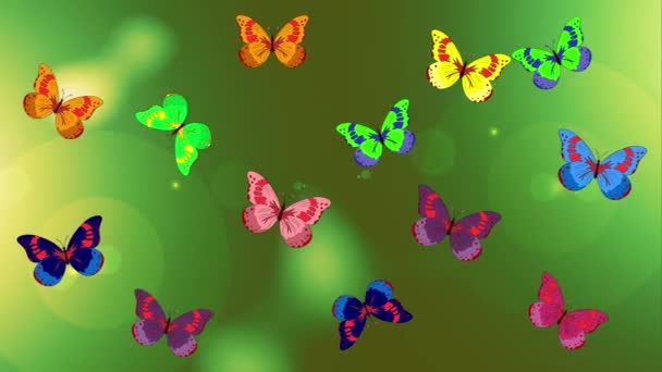 Renkli Elementlerle Hareketli Arka Plan Görüntüleri Çiçekler Eski Model Bayrak — Stok video