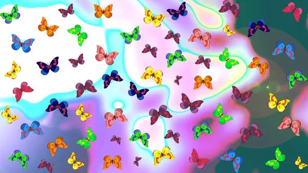 stock image Sketch background of colorful butterflies. Nice background for design of fabric, paper, wrappers and wallpaper. Raster illustration.