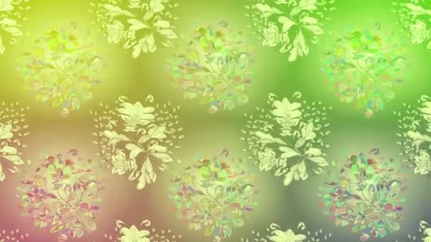 Renkli Unsurlarla Hareketli Arka Plan Görüntüleri Çiçekler Eski Model Bayrak — Stok video
