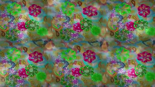Renkli Unsurlarla Hareketli Arka Plan Görüntüleri Mandalas Eski Model Video — Stok video