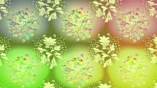 Motion Footage Background Colorful Elements Flowers Vintage Flag Style Video — Stock Video