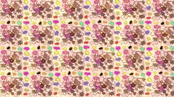Latar Belakang Rekaman Gerak Dengan Elemen Berwarna Warni Bunga Bunga — Stok Video