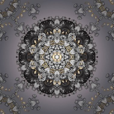 Mandalas 'la kusursuz bir düzen. Vektör süslemeleri, arka plan. Soyut süslemeli kusursuz desen.