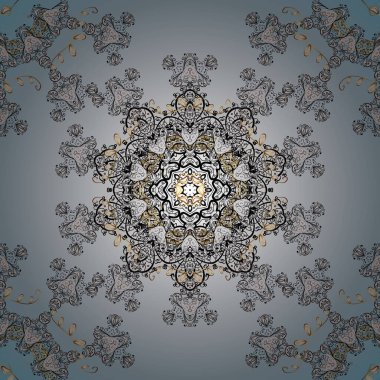 Küresel renklerde geometrik daire ögesi. Vektör Yuvarlak Süs Şablonu. İslam 'ın, Arapça' nın, Hint dinlerinin ruhani ve ayinsel sembolü. Siyah, beyaz ve nötr renkler üzerine mandala.