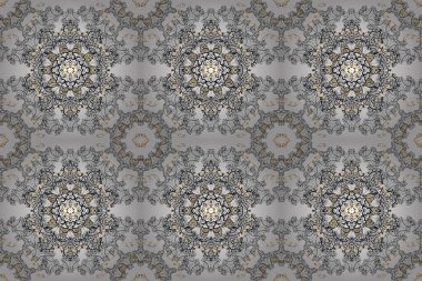 Renkli mandala ile davetiye. Düğün kartı illüstrasyonu için raster deseni. Beyaz, siyah ve gri renklerde klasik dekoratif element.