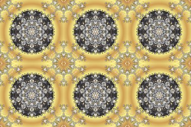 Renkli grunge, soyut arka planda coloyellow, bej ve beyaz çiçeklerle gelişir. Parmak izi, kumaş, duvar kâğıdı, tekstil için doku. İşlemeli çiçek desenli..