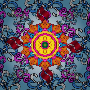 Siyah, nötr ve mavi renkte çiçekler. Çiçekli karalama şeklinde vektör deseni. Yumuşak, yaz çiçekli arka plan.