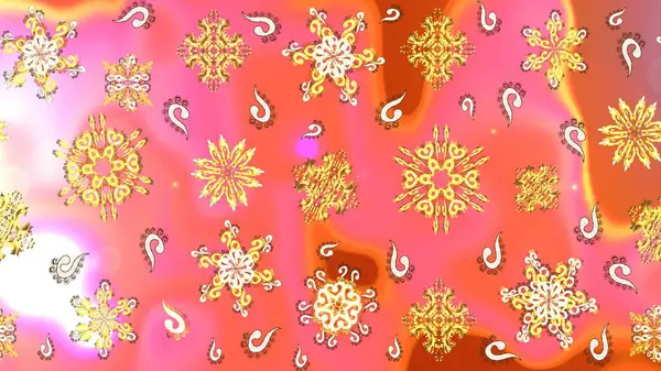Winter Snowflake Snowflake Icon Isolated Golden Colors Snowflake Raster Illustration — Stock Photo, Image
