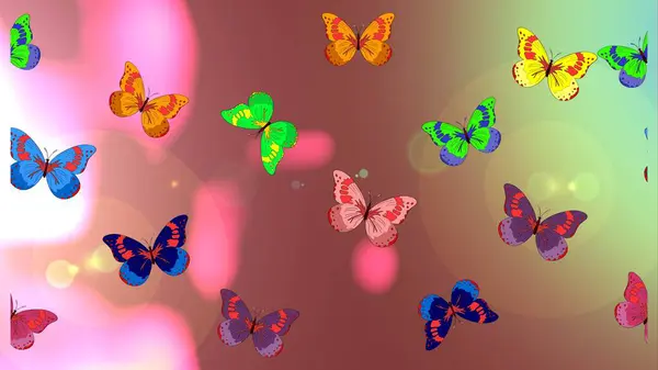 Boceto Mariposa Sobre Fondo Rosa Marrón Neutro Patrón Femenino Simple — Foto de Stock