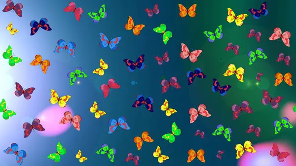 Raster Blumenmuster Mit Schmetterlingen Geeignet Für Papier Stoff Verpackung Abbildung — Stockfoto
