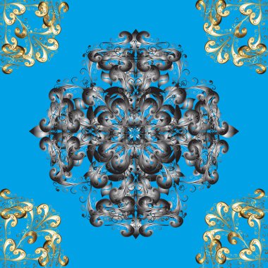 Altın elementli renkler. Geleneksel klasik Altın Şablon. Barok tarzında doğulu süsü..