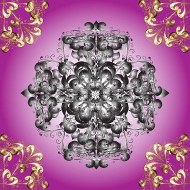 Tasarım şablonu için vektör çizgisi sınırında. Davetiyeler, kartlar, sertifika, web sayfası için vektör illüstrasyonu. Doğu tarzı element. Renklerdeki altın element. Altın çizgili çiçek dekoru.