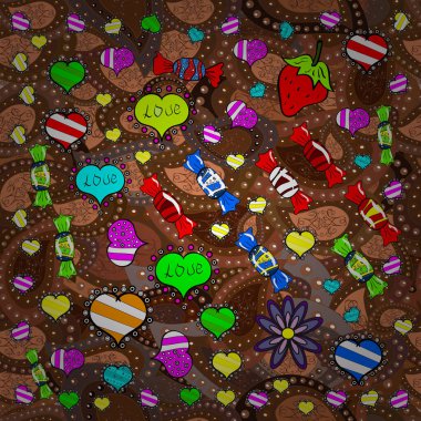 Motley illüstrasyonu. Moda baskıları için zarif bir şablon. Kusursuz. Çiçekli bahar çiçekleri. Küçük renkli çiçekler. Küçük çiçekteki sevimli vektör deseni.