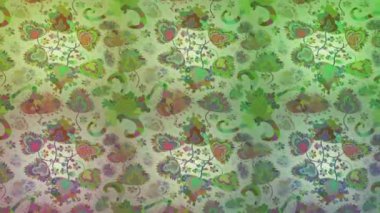 Renkli unsurlarla hareketli arka plan görüntüleri. Çiçekler. Eski model. Bayrak tarzı. Video kaydı. Şablon.