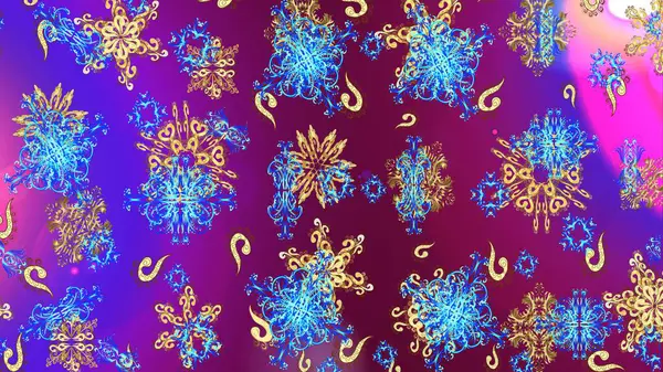stock image Raster illustration. Cute Pattern. Christmas Snowflakes Background. Pattern of snowflakes. Raster christmas abstract colorful background with cute snowflake.