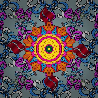 Siyah, nötr ve mavi renkte çiçekler. Kumaş desenli papatya çiçekleri ayrıntıları.