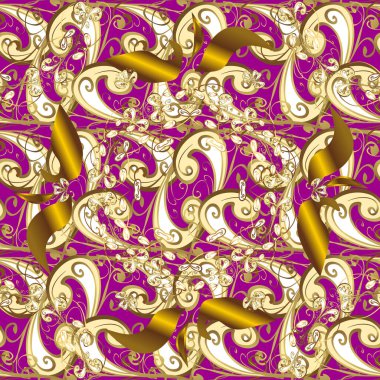 Barok tarzında kusursuz bir doğulu süsü. Mor, kahverengi ve bej renklerde klasik altın desenli altın elementler.