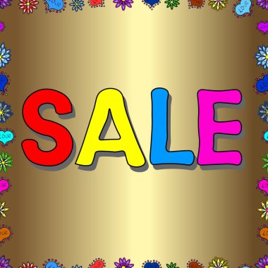 Kusursuz desen. Pankart için el yapımı promosyon tasarımı. Satılık, indirimli, indirimli, kapalı gişe, kapalı gişe, moda. Vektör. Kahverengi, bej renkli bir resim.