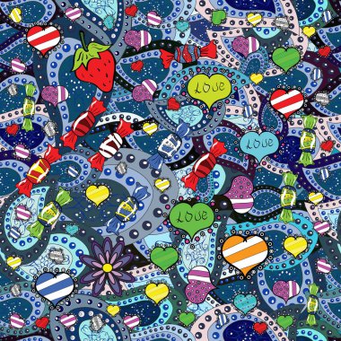 Güzel tekstil içinde Vektör Çiçek İllüstrasyonu. Mavi, nötr ve gri renkte etnik çiçeklerle kusursuz bir desen..