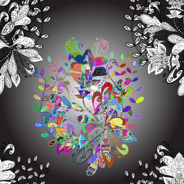 Şablon, pürüzsüz, çiçekli kenar. Güzel, parlak, pürüzsüz kumaş, tuval. Kıvırcık, parlak örgü. Vektör çizimi. Eski moda arka plan. Çiçeklerin çelengi.