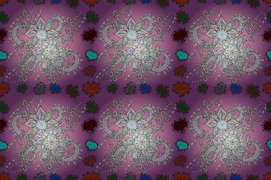 Küçük çiçekteki sevimli çiçek deseni. Çizim. Güzel karalama çiçekleri olan kusursuz çiçek desenleri. Güzel kumaş deseni.