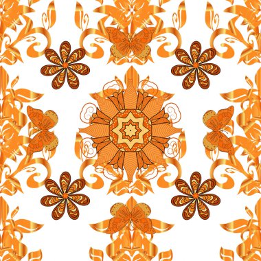 Düğün davetiyeleri için çiçek deseni, tebrik kartları, hatıra defteri, baskı, hediye paketi. Turuncu, sarı ve beyaz çiçekli suluboya desenli zarif eskiz deseni, tasarım elementleri. Düzenlenebilir.