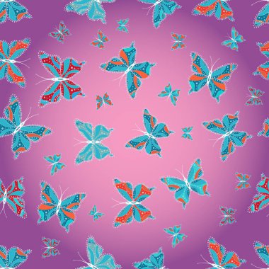 Abstract seamless pattern for boys, girls, clothes, wallpaper. Endless. Seamless pattern with butterflies. Sketch, doodle, scribble. Vector illustration. clipart