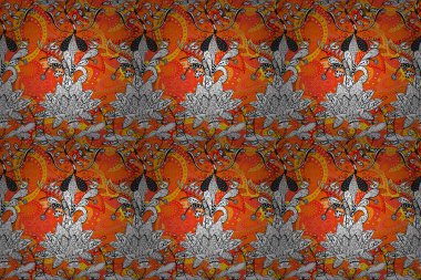 Poster ya da kapak için arka plan. Şirin, zarif çiçekler Raster illüstrasyonu. Davetiye ve kartpostal tasarımı için dekoratif çiçek unsurları. Yapraklı kusursuz desen. Tekstil için figür.