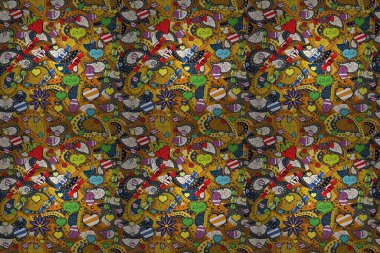 Klasik çiçek desenli. Yumuşak pamuk tasarımı. Raster 'ın taze dokusu. Sarma, tekstil ve duvar kâğıdı için kusursuz çiçek arkaplanı. Yumuşak kiremit.